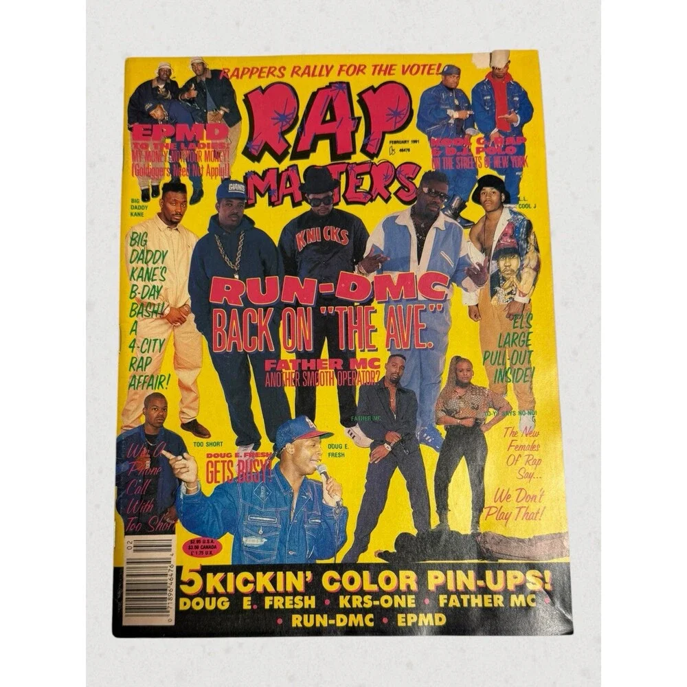 Rap Masters Magazine February 1991 Run DMC Big Daddy Kane + 2 Posters KRS ONE